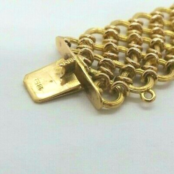 Vintage 18K YELLOW GOLD LINK BRACELET - Picture 11 of 13